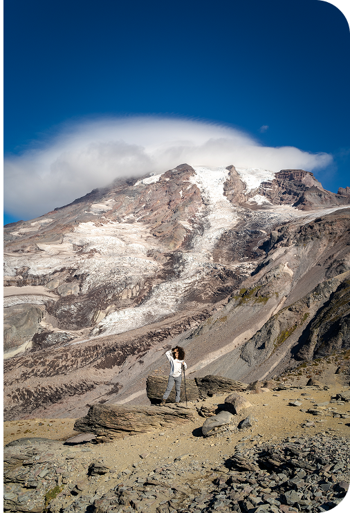 Jennifer Flores in the mountains
